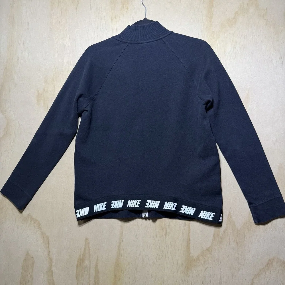 Nike Full Zip Jacket Mens Medium Black Athletic Track Sweatshirt Swoosh‎